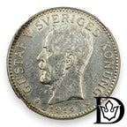 1914 W Sweden 2 Kronor Silver Coin NGC AU 58