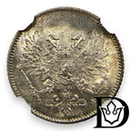 1917 S Finland 25 Penniä Silver Coin NGC MS 66
