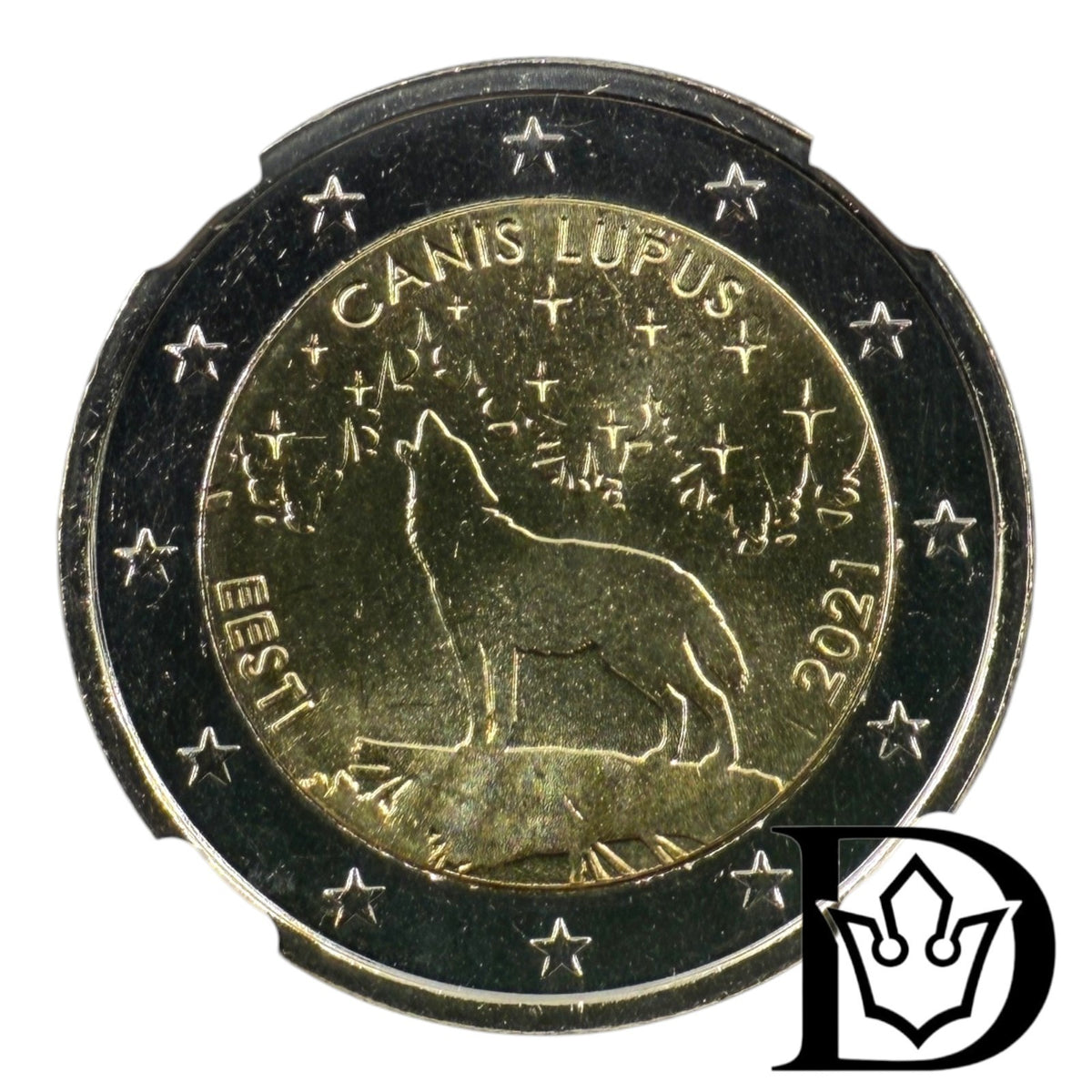 2021 Estonia 2 Euro Wolf Coin NGC MS 64