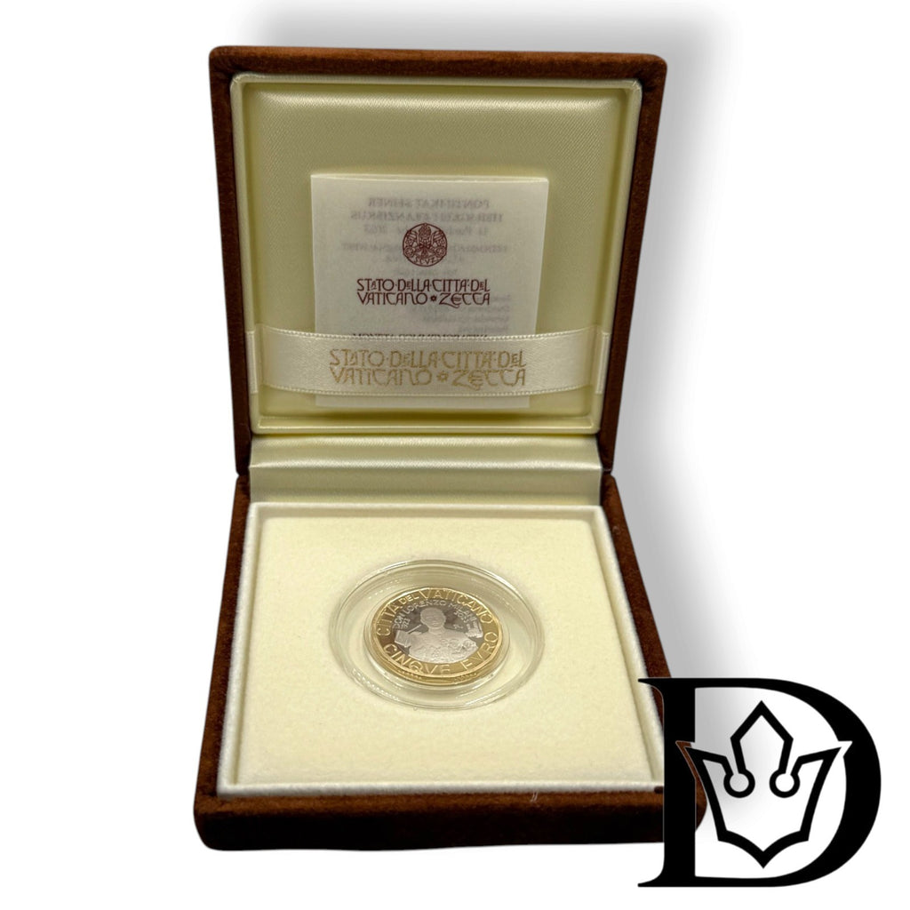 2023 Vatican 5 Euro Don Milani proof coin in open original case