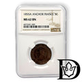 1855 A France 5 Centimes Bronze Coin NGC MS 62