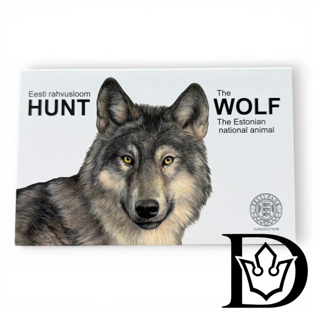 2021 Estonia 2 Euro BU Coincard National Animal Wolf