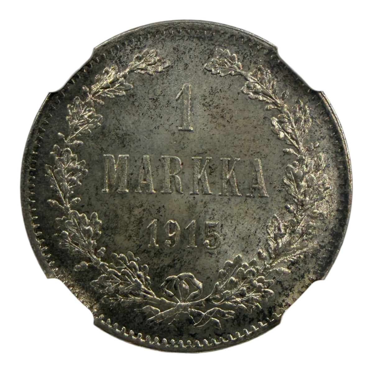 1915 S Finland 1 Markka Silver Coin NGC MS 64