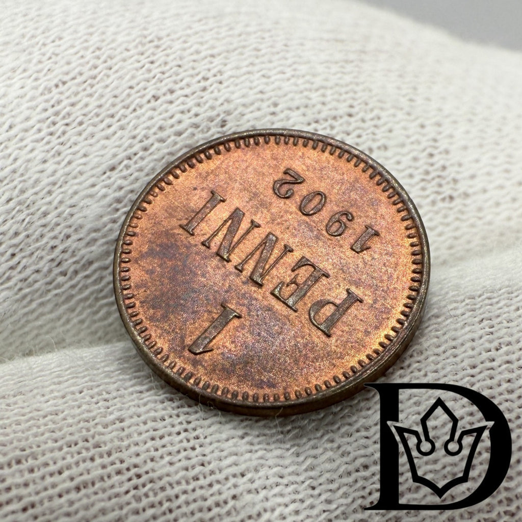 1902 Finland 1 Penni Copper Coin Nicholas II