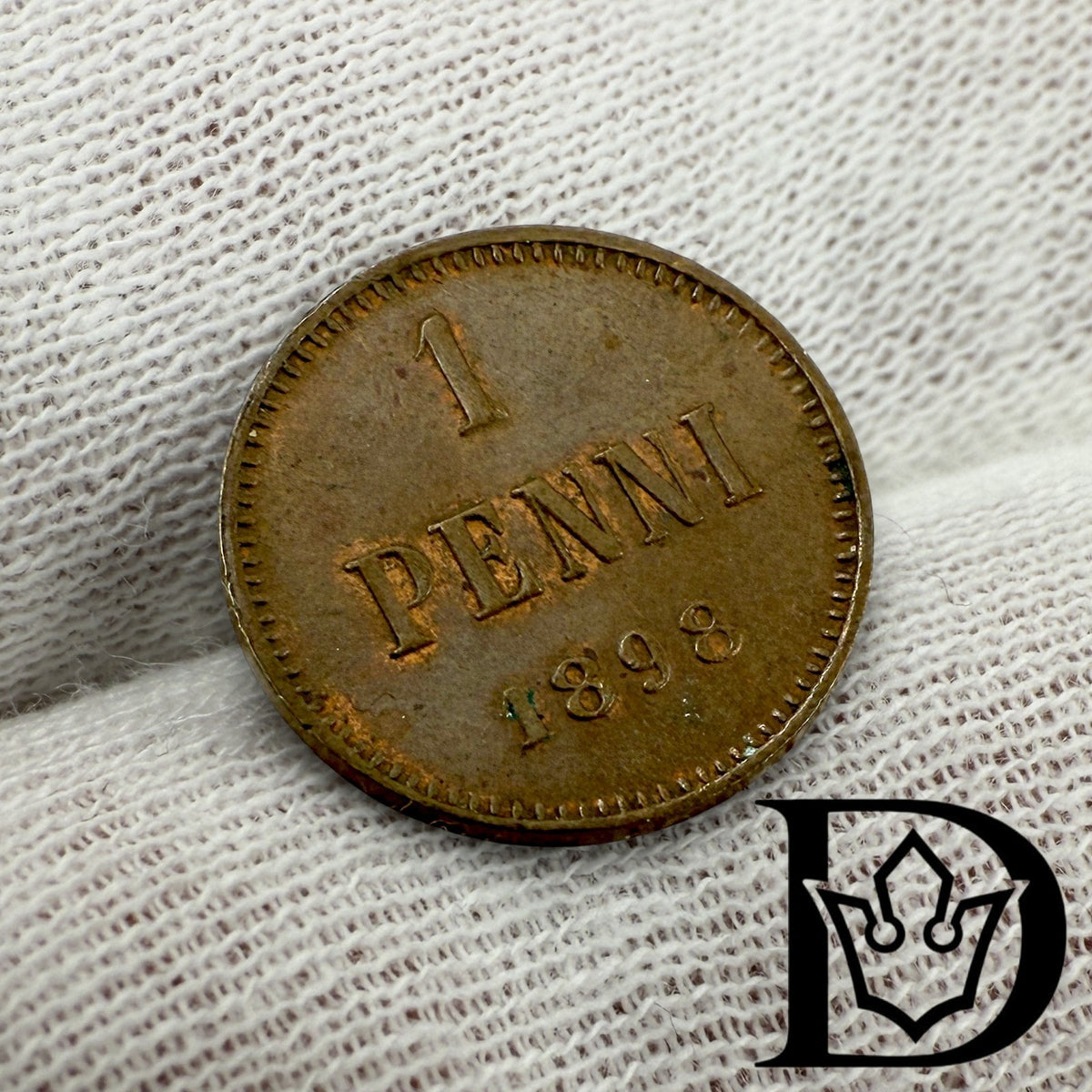 1898 Finland 1 Penni Copper Coin Nicholas II