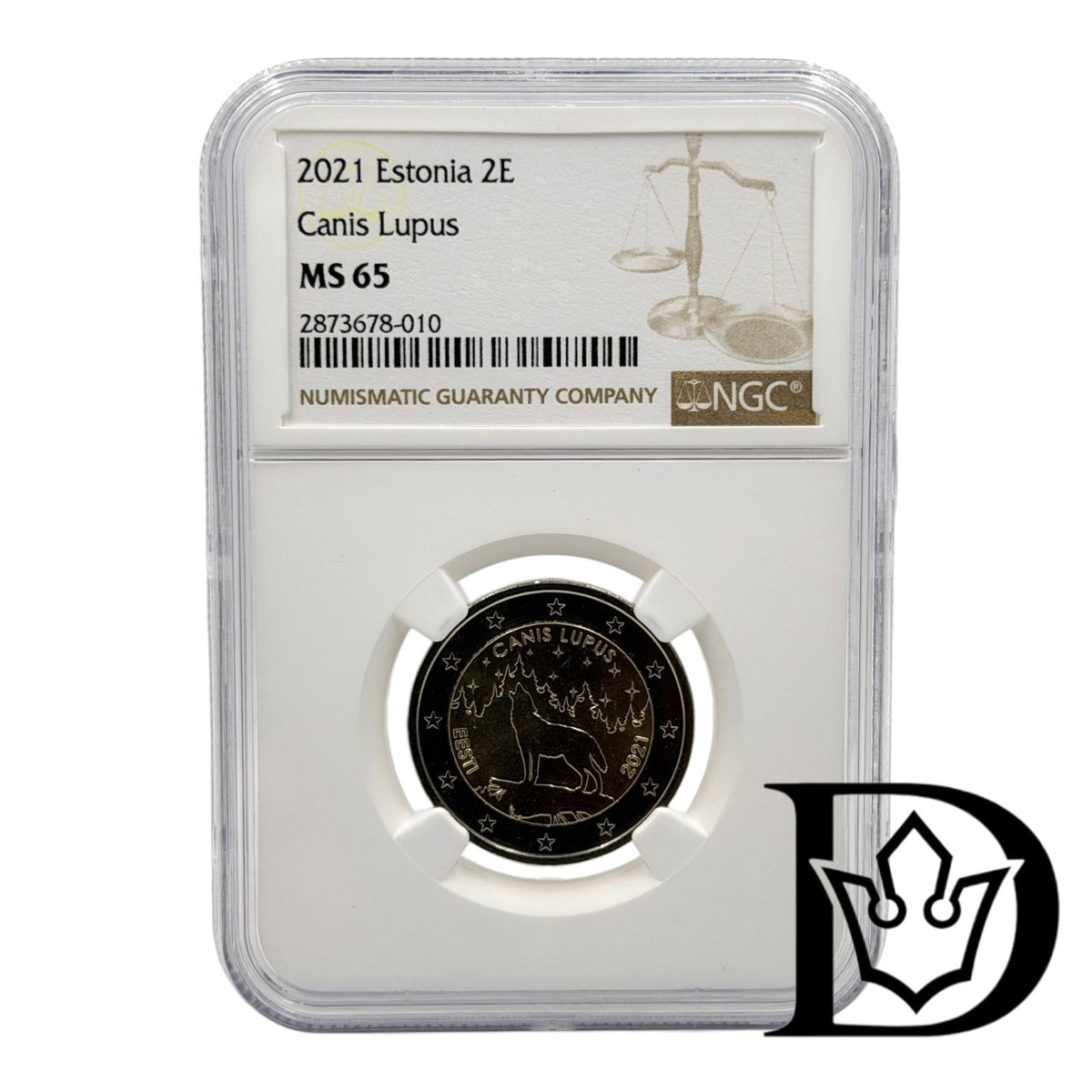 2021 Estonia 2 Euro Wolf Coin NGC MS 65