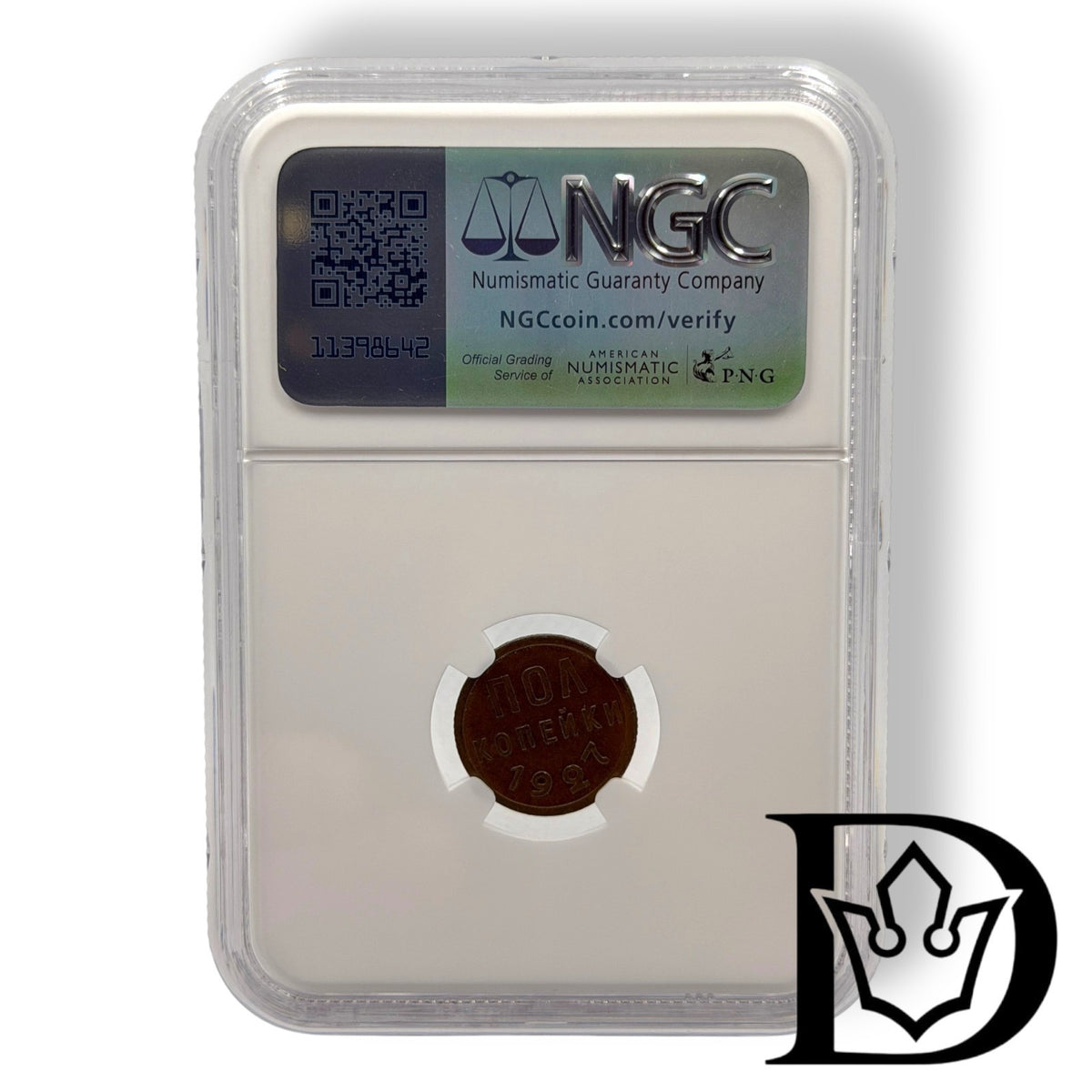 1927 Soviet Union (USSR) 1/2 Kopeck Bronze Coin NGC AU 58 BN