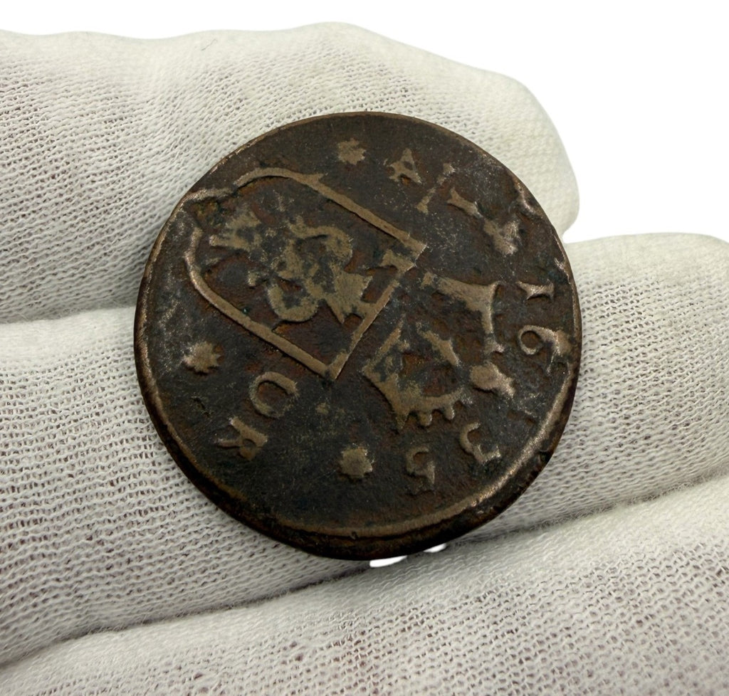 1635 Sweden 1/4 Öre Copper Coin Queen Christina