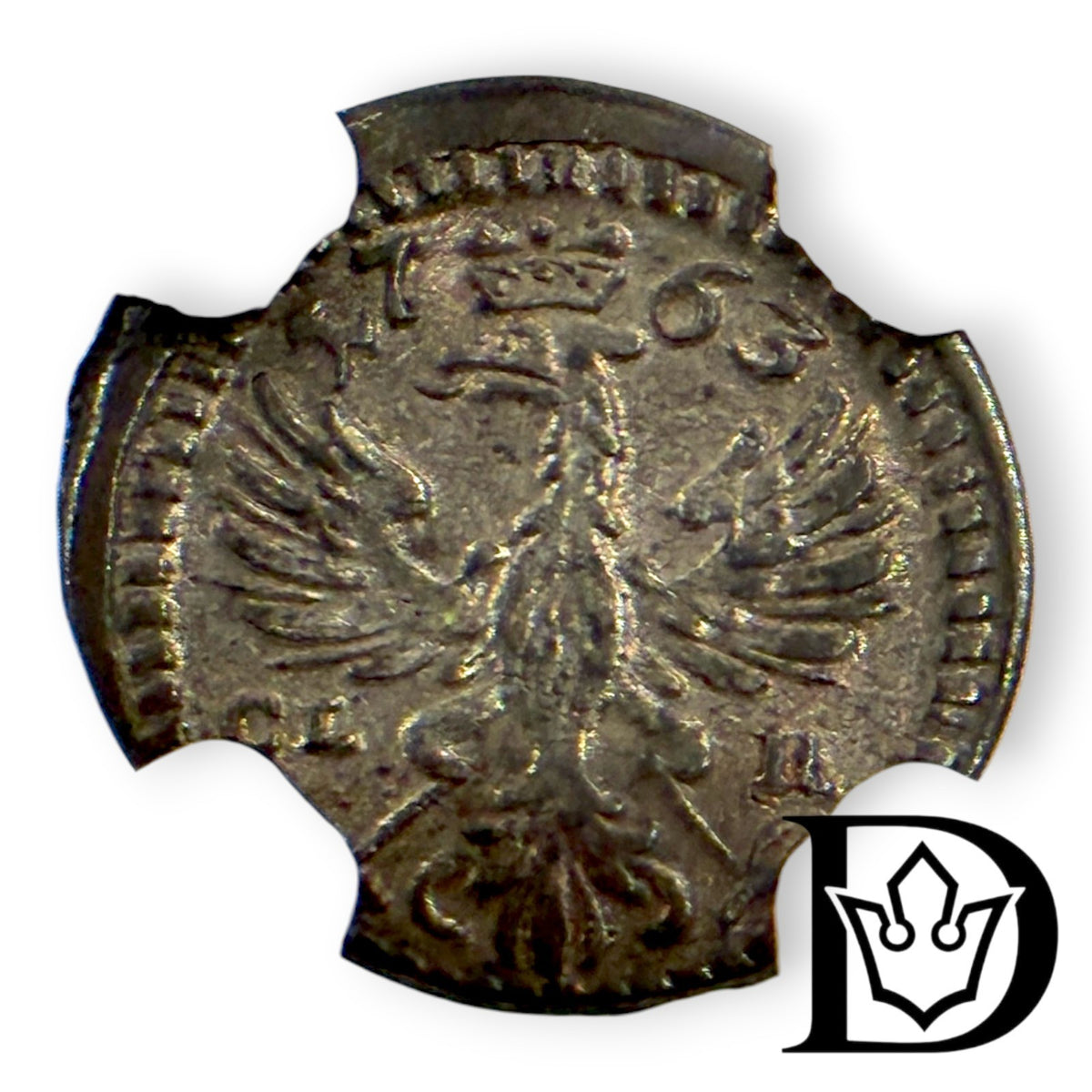 1763 Brandenburg-Bayreuth 1 Guter Pfennig NGC AU 58 Friedrich Christian