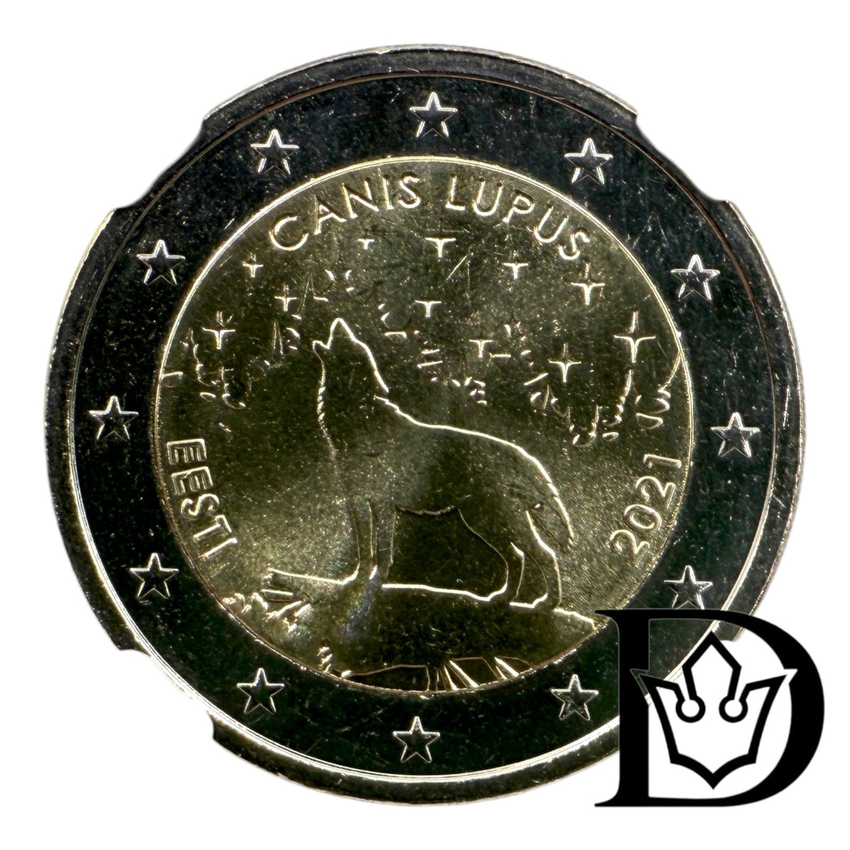 2021 Estonia 2 Euro Wolf Coin NGC MS 65