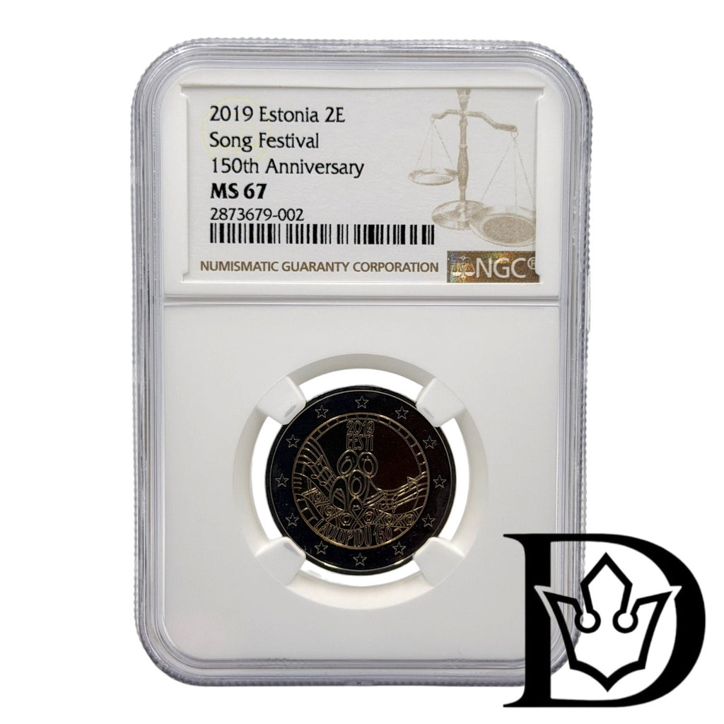 2019 Estonia 2 Euro Song Festival 150th Anniversary Coin NGC MS 67