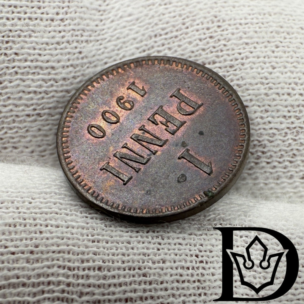 1900 Finland 1 Penni Copper Coin Nicholas II