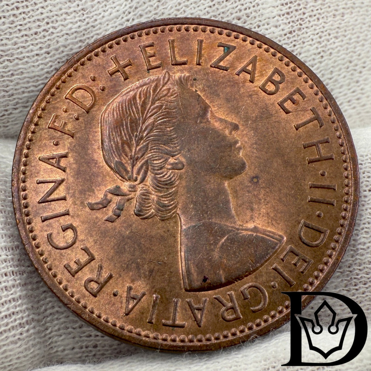 1967 Great Britain 1 Penny Bronze Coin Elizabeth II