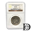 1914 W Sweden 2 Kronor Silver Coin NGC AU 58