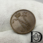 1903 Finland 1 Penni Copper Coin Nicholas II (Large 3)