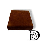 Closed velvet case of the Vatican Mint, back view