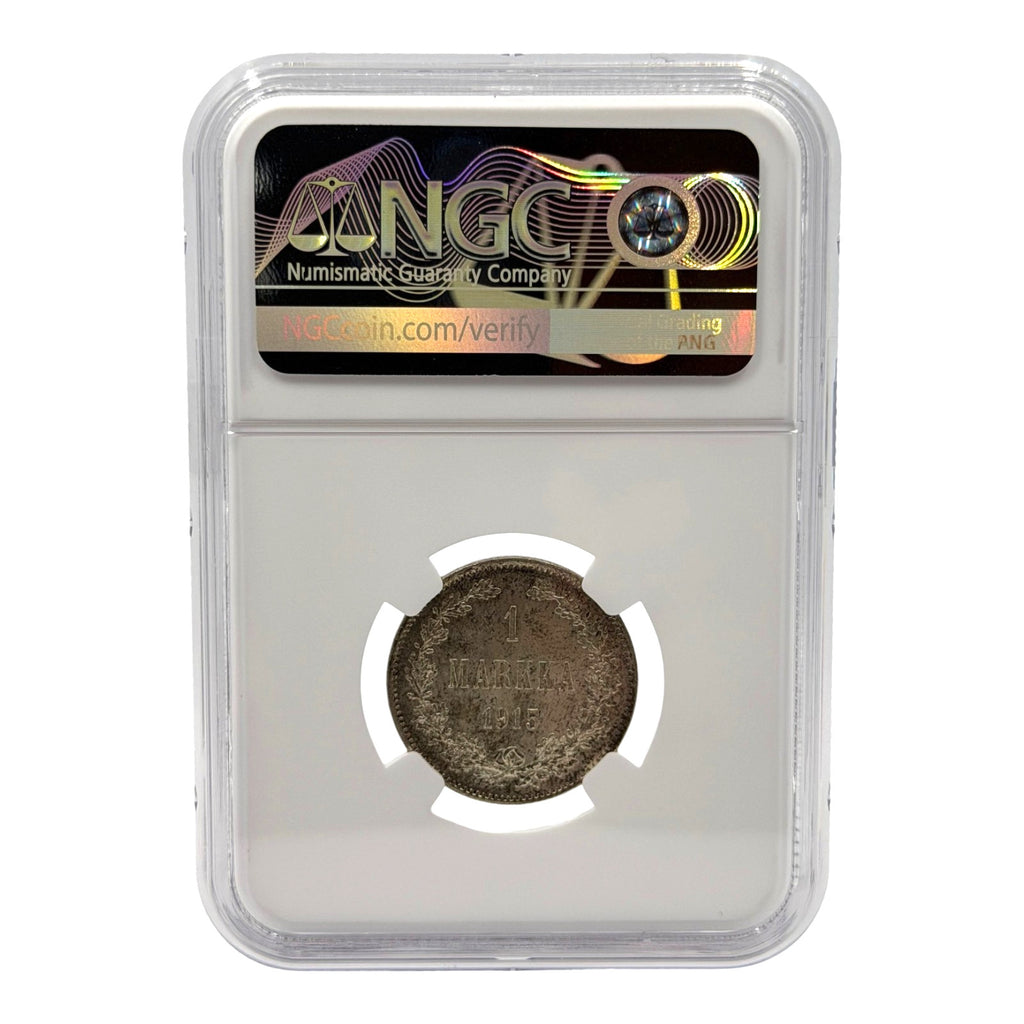 1915 S Finland 1 Markka Silver Coin NGC MS 64