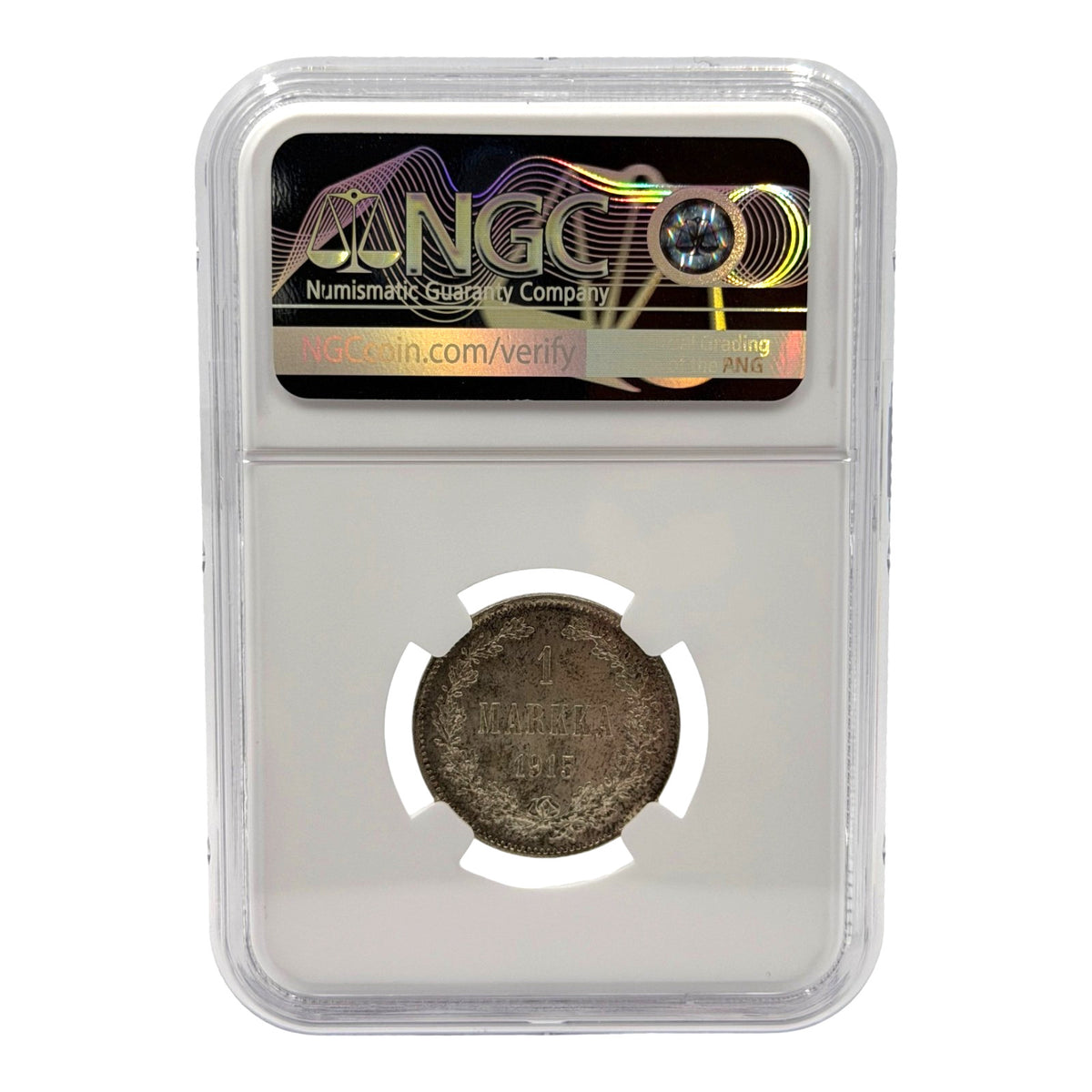 1915 S Finland 1 Markka Silver Coin NGC MS 64