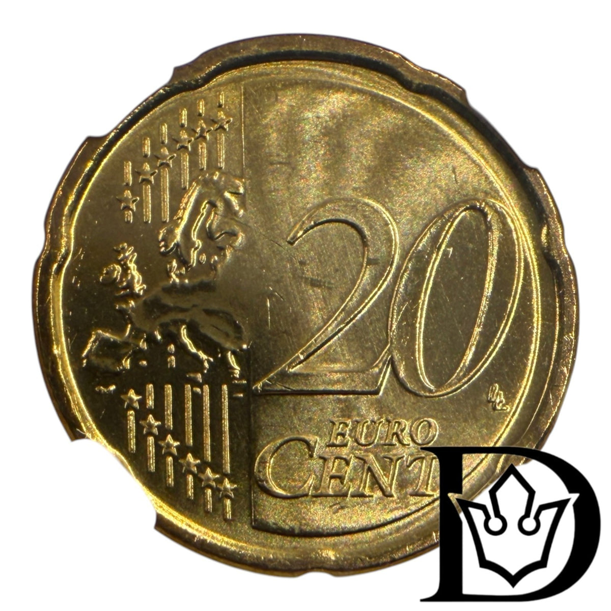 2010 Cyprus 20 Euro Cent common side showing denomination