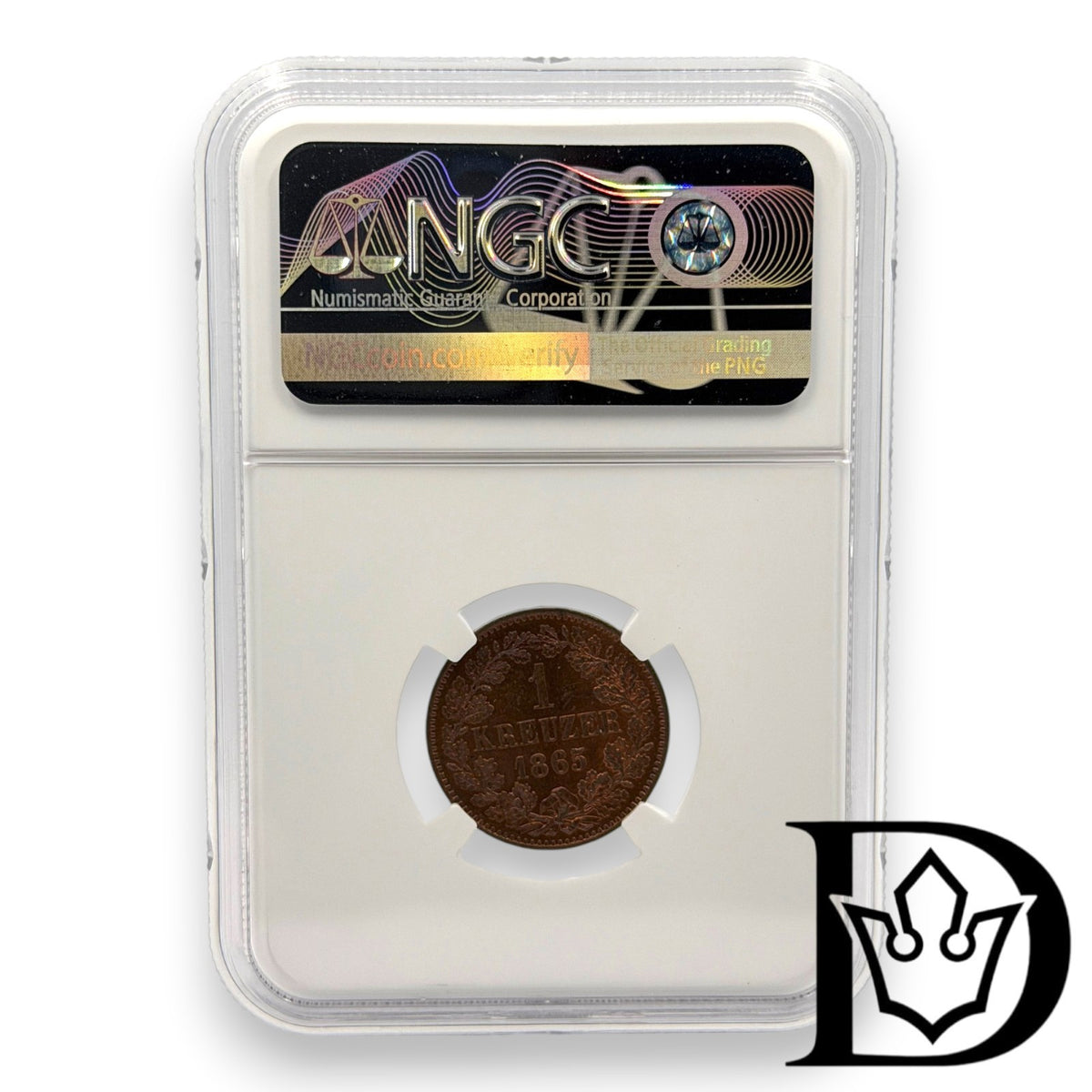 1 Kreuzer 1865 Baden NGC MS 66 BN Top - Pop! ONLY ONE !